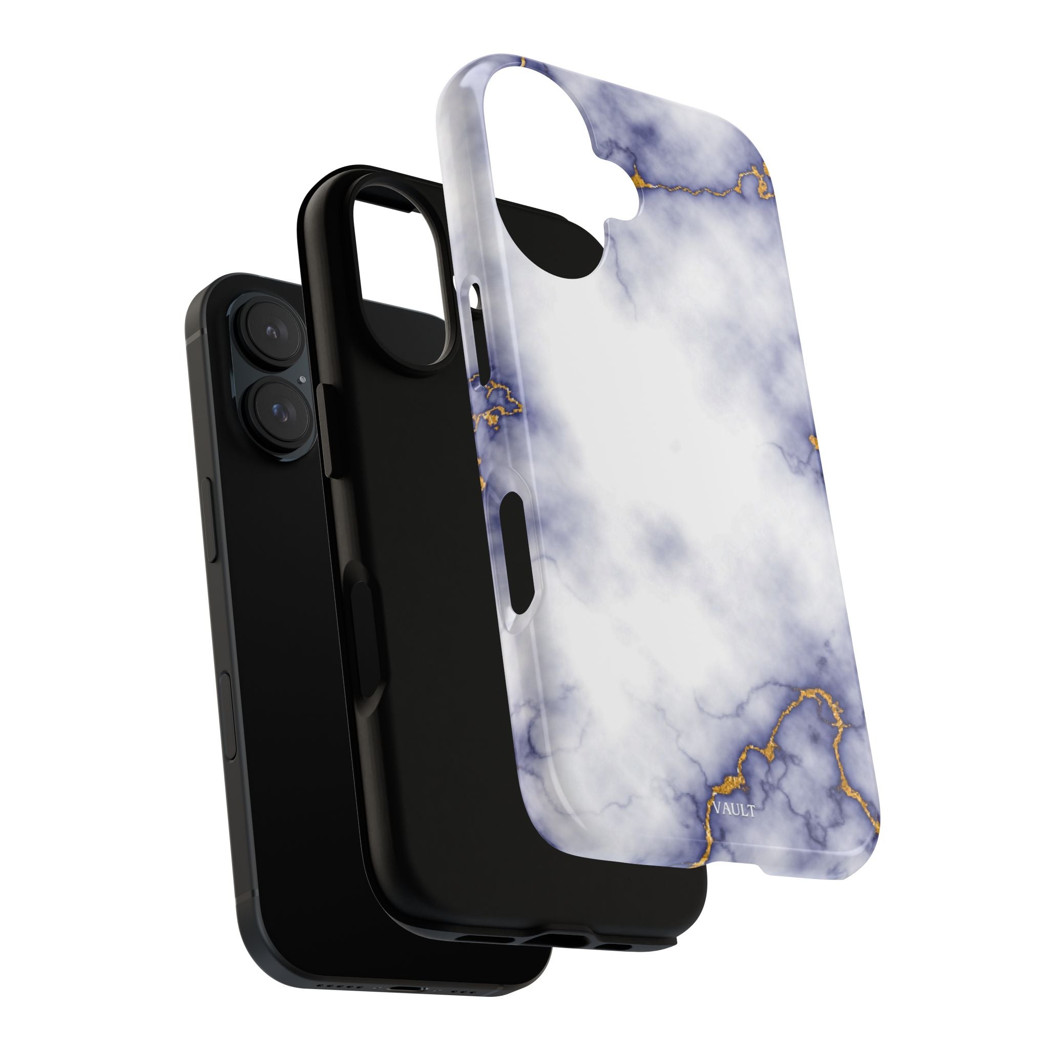 Purple Marble Tough Phone Case with Gold Veins
