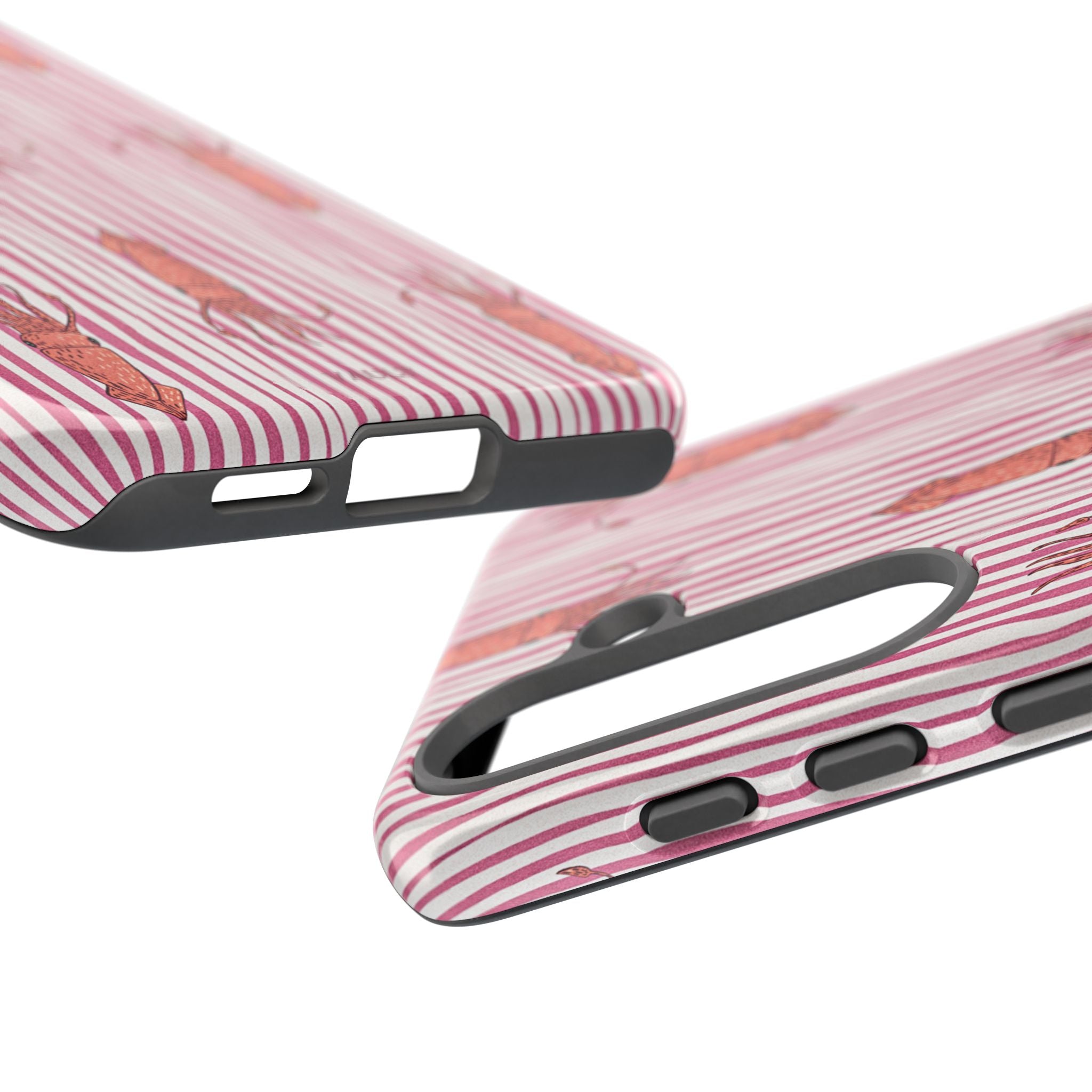 Squid Stripe Phone Case — Pink Nautical Sea Creature Pattern