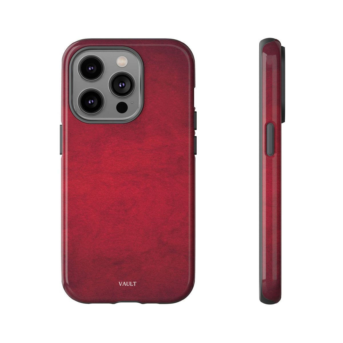Red Leather Texture Phone Case Impact-Resistant Case