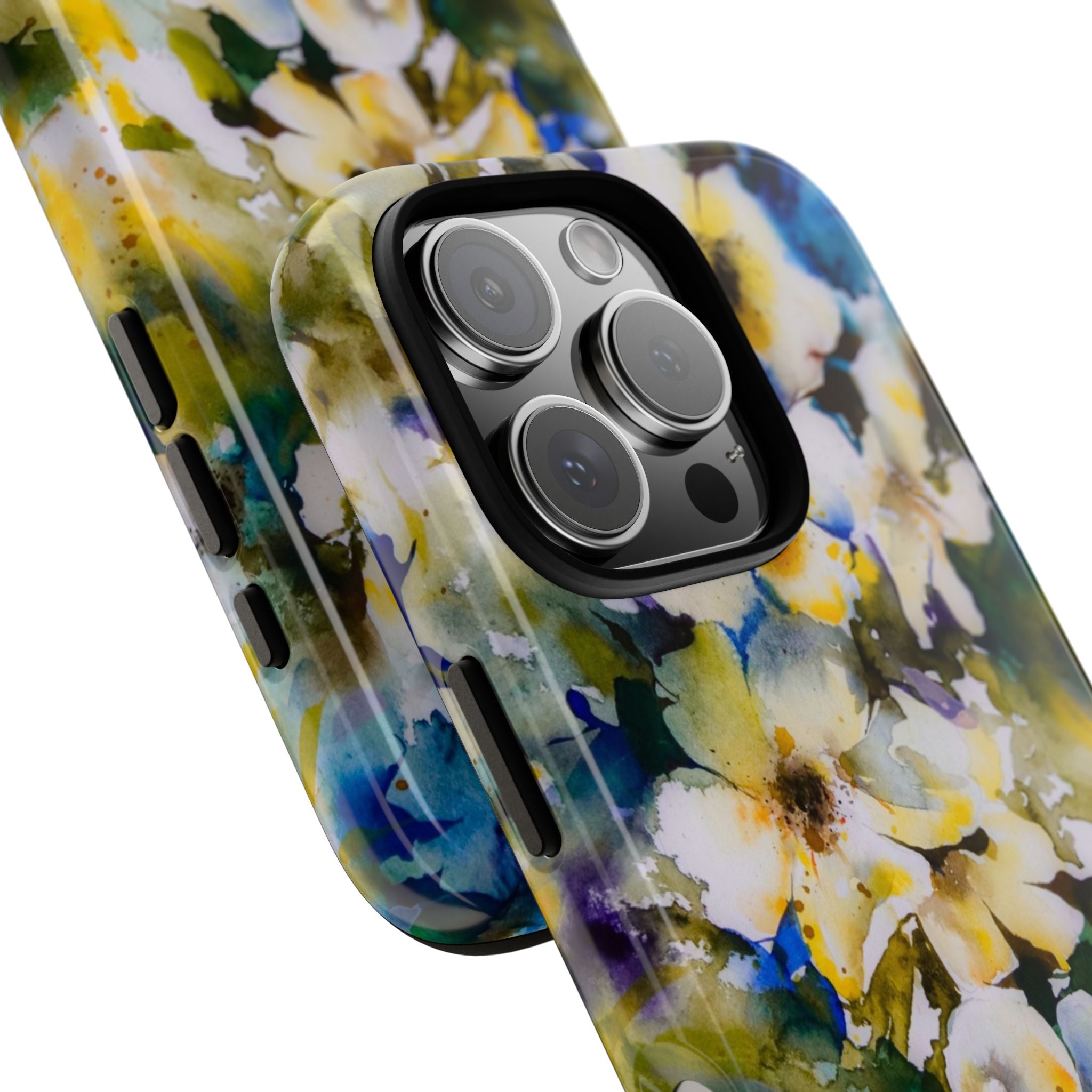 Floral Watercolor Tough Case – Yellow White Blossom Phone Cover