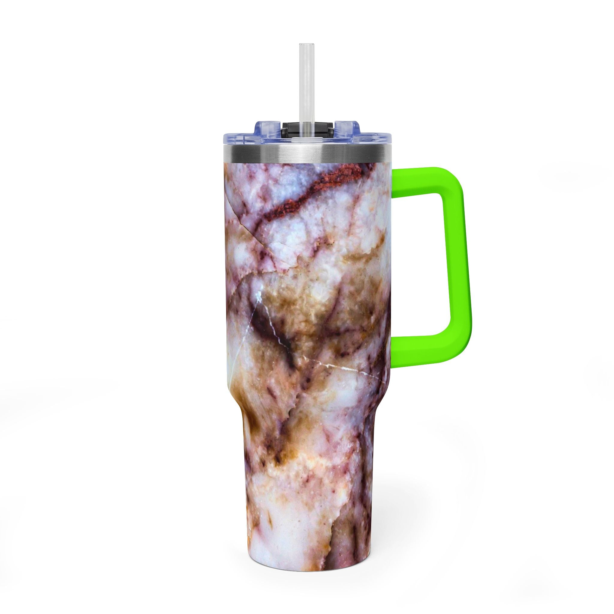 40oz Marble Rose Quartz Vacuum Tumbler – Insulated Travel Mug