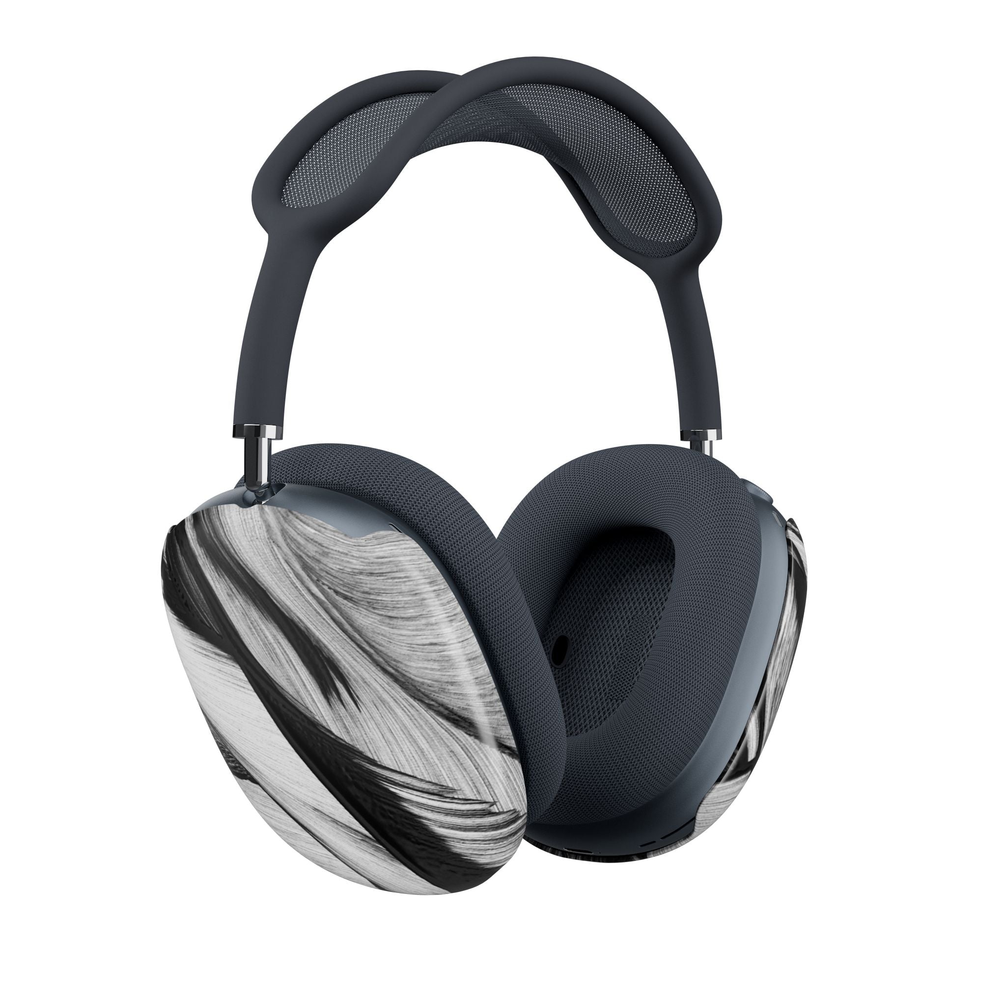 Monochrome Tropical Leaf AirPod Max Case - Black & White Botanical Ear Cup Covers