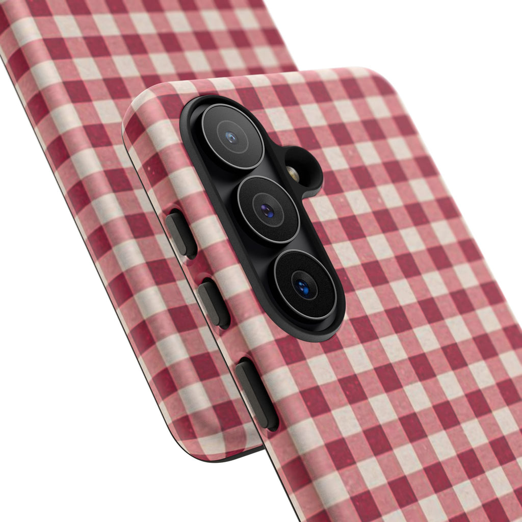 Gingham Phone Case — Red Plaid Tough Case