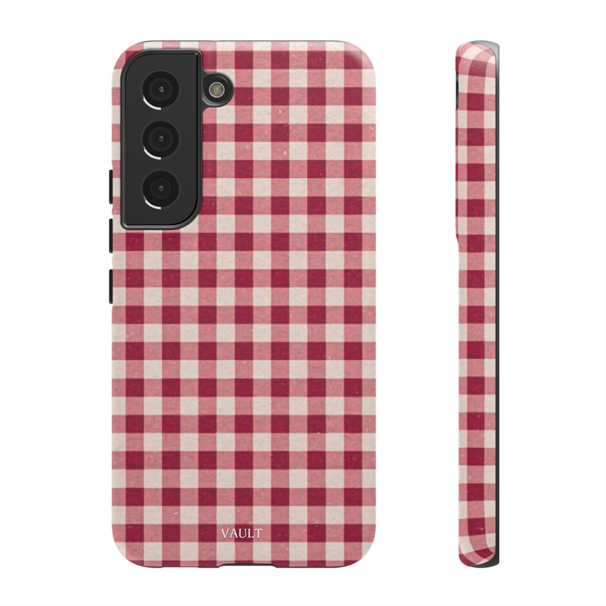 Gingham Phone Case — Red Plaid Tough Case