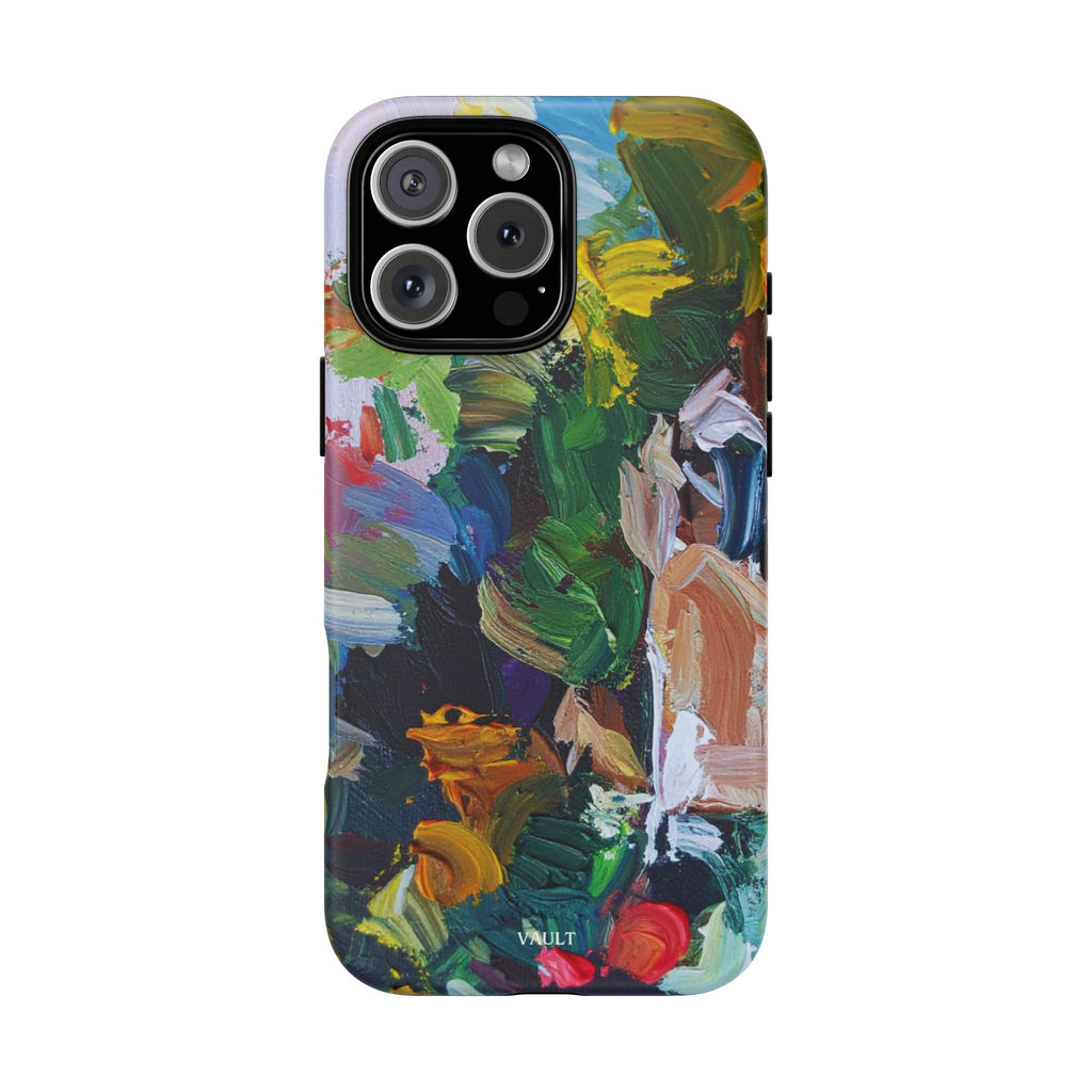 Abstract Paint Brushstroke Phone Case — Colorful Artistic Tough Case