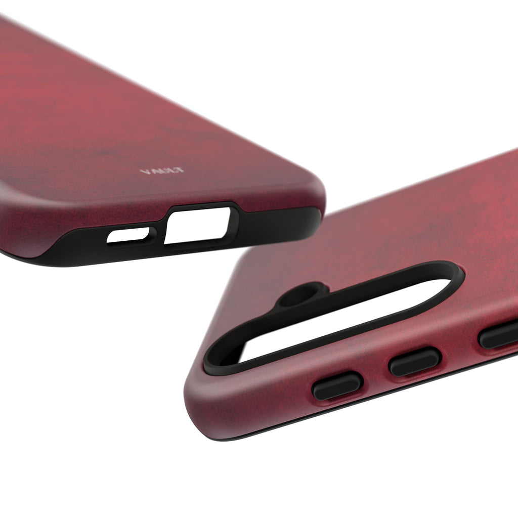Red Leather Texture Phone Case Impact-Resistant Case
