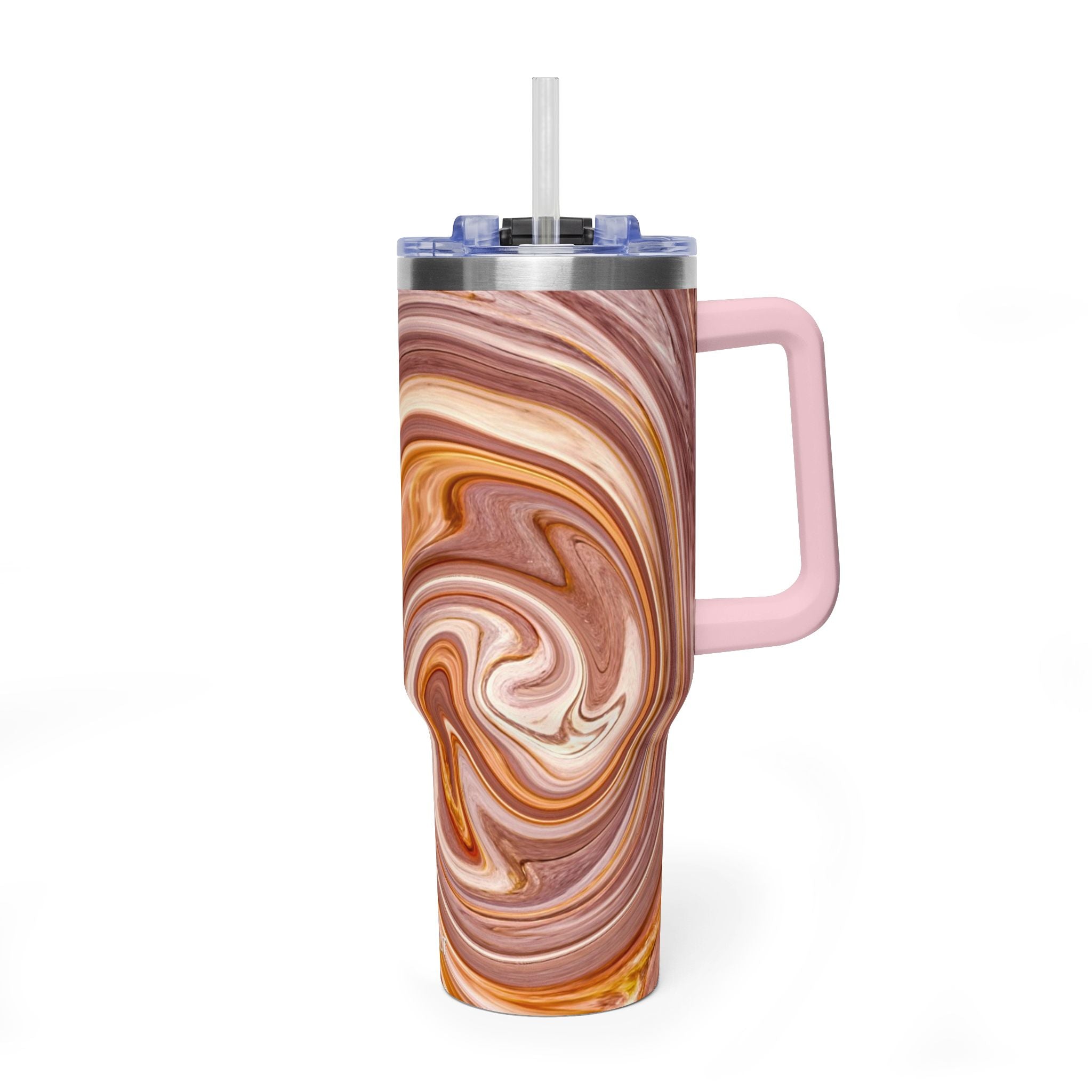 40oz Marble Swirl Thermal Tumbler - Insulated Travel Mug