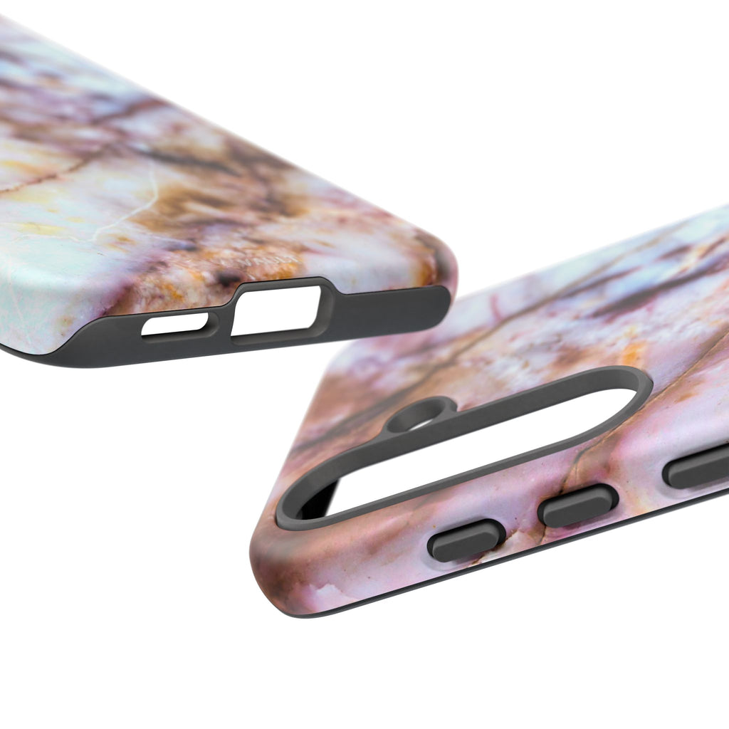 Marble Vein Tough Phone Case — Pink Quartz Protective Cover