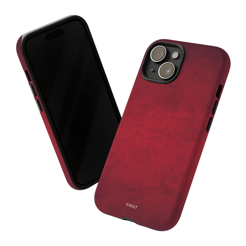 Red Leather Texture Phone Case Impact-Resistant Case