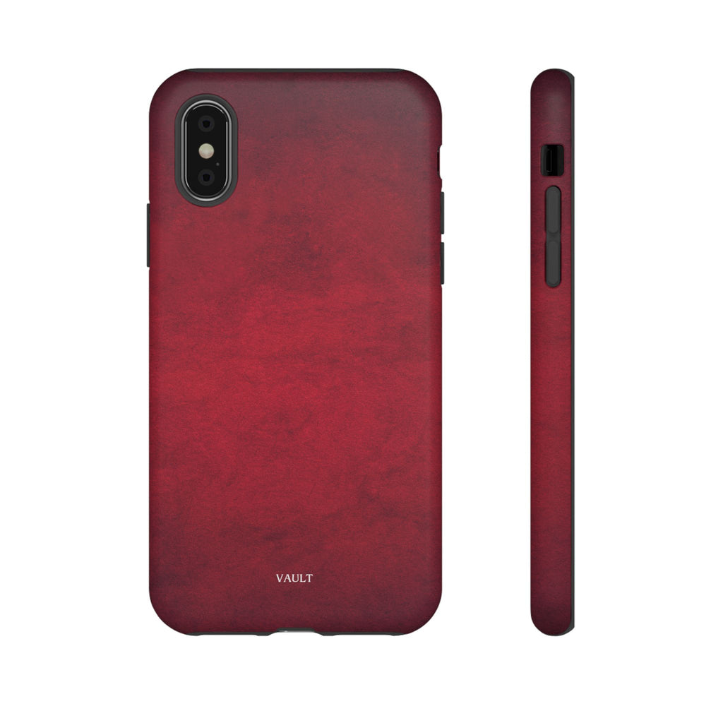 Red Leather Texture Phone Case Impact-Resistant Case