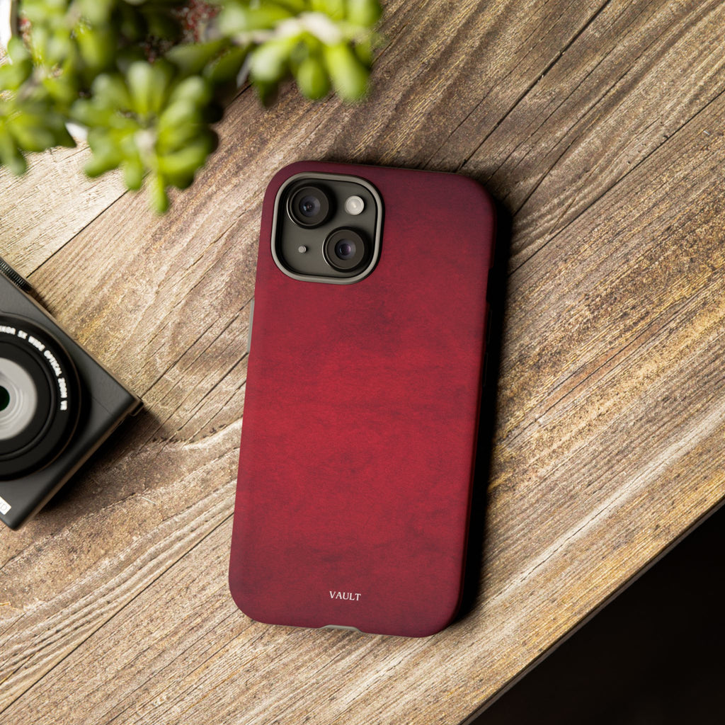Red Leather Texture Phone Case Impact-Resistant Case