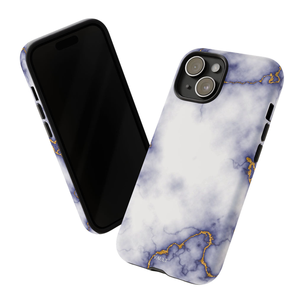 Purple Marble Tough Phone Case with Gold Veins