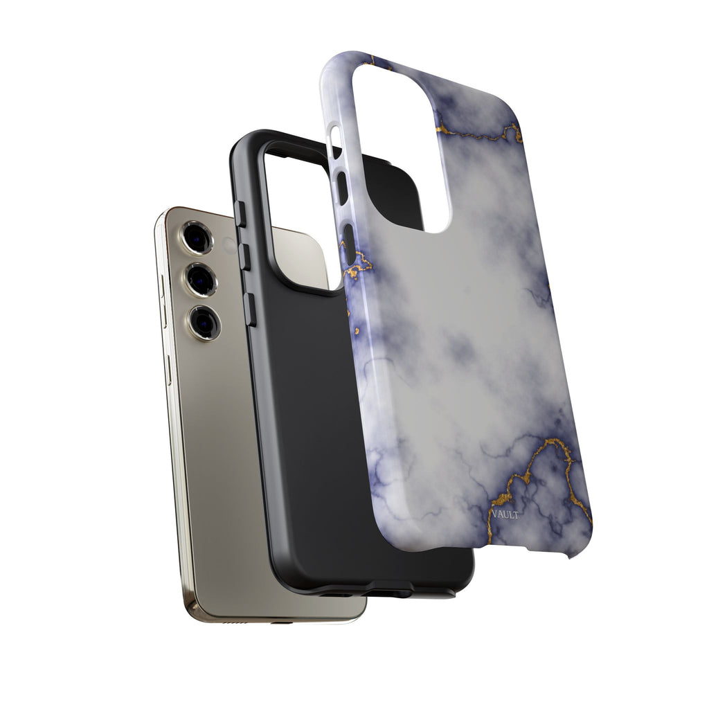 Purple Marble Tough Phone Case with Gold Veins