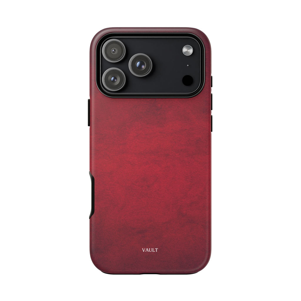 Red Leather Texture Phone Case Impact-Resistant Case
