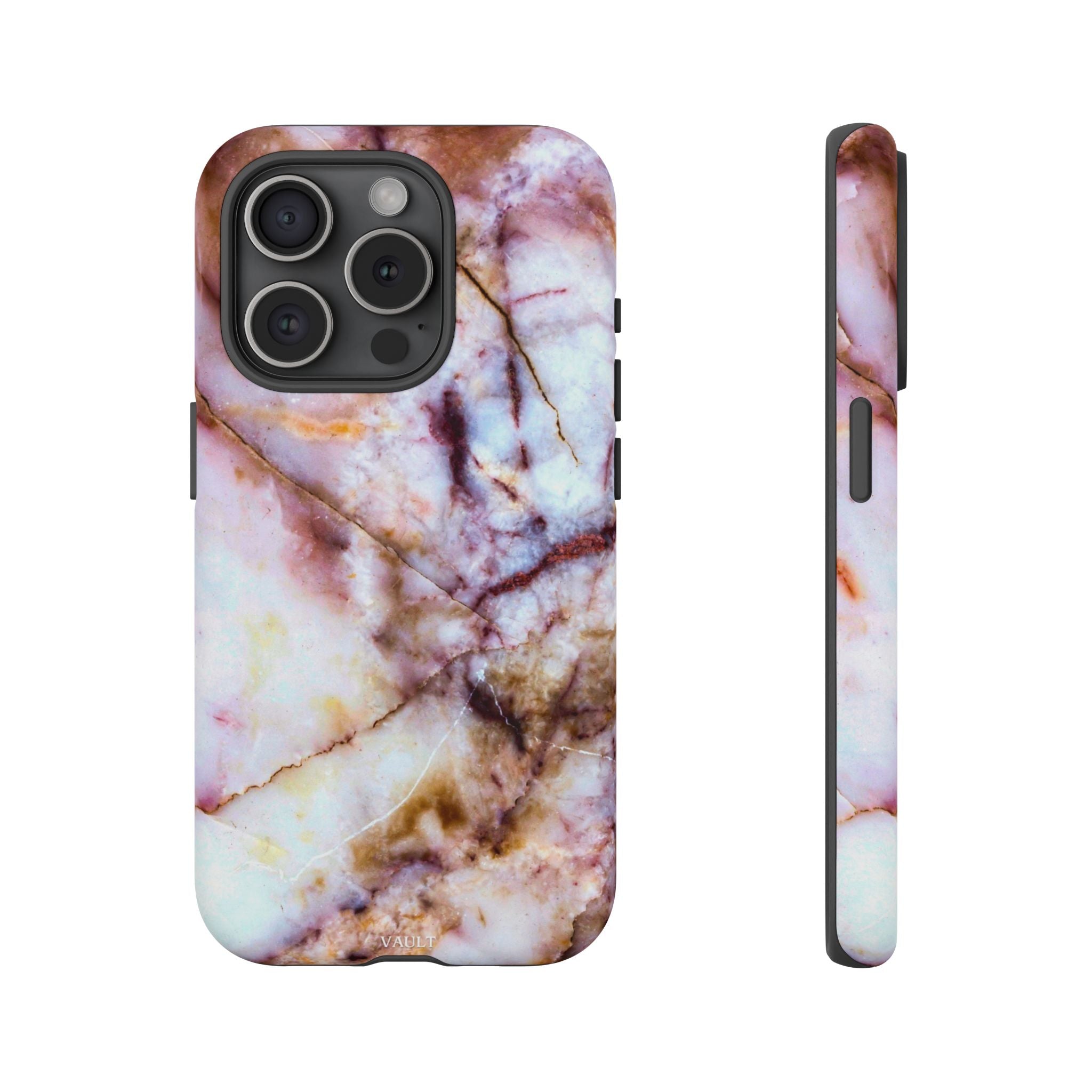 Marble Vein Tough Phone Case — Pink Quartz Protective Cover