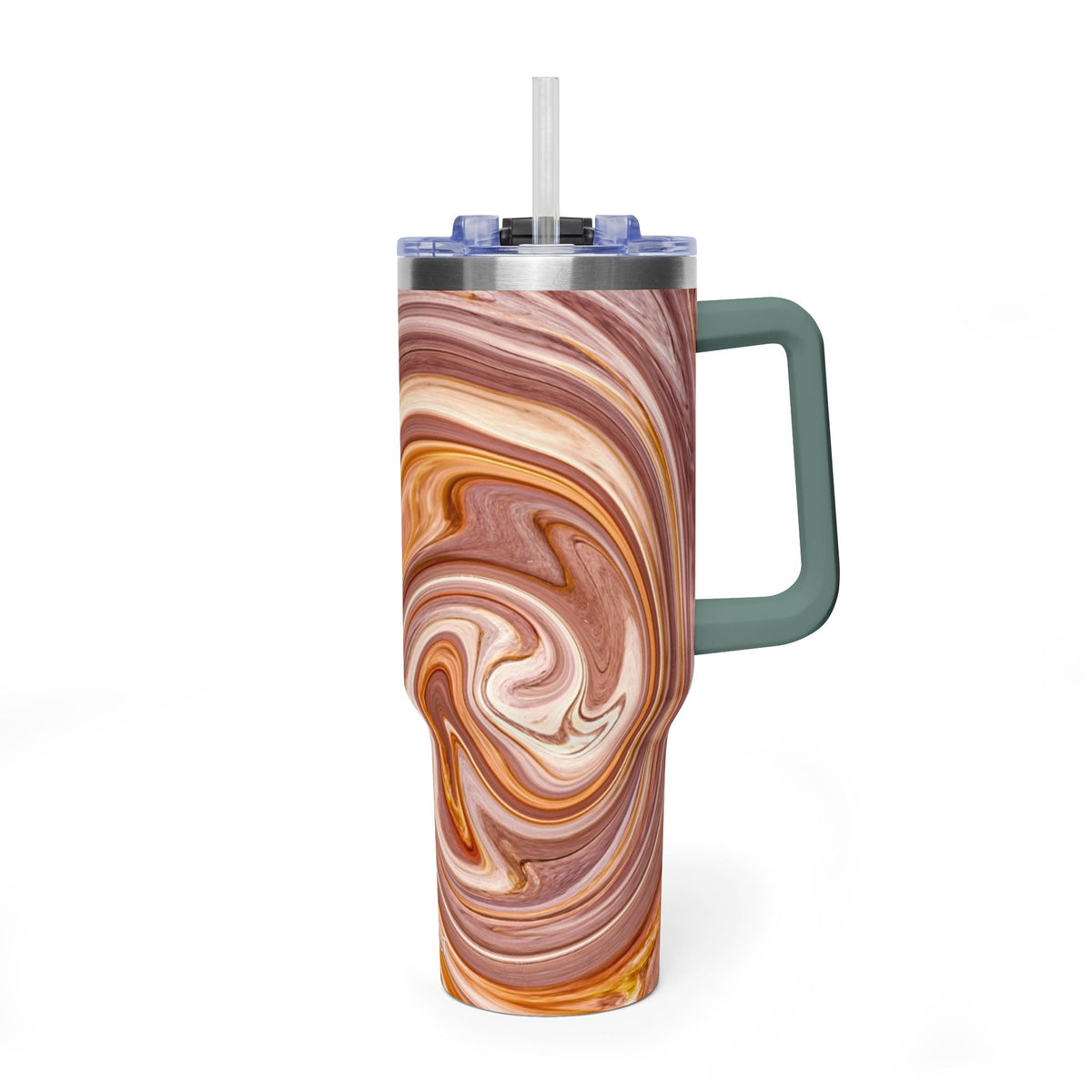 40oz Marble Swirl Thermal Tumbler - Insulated Travel Mug