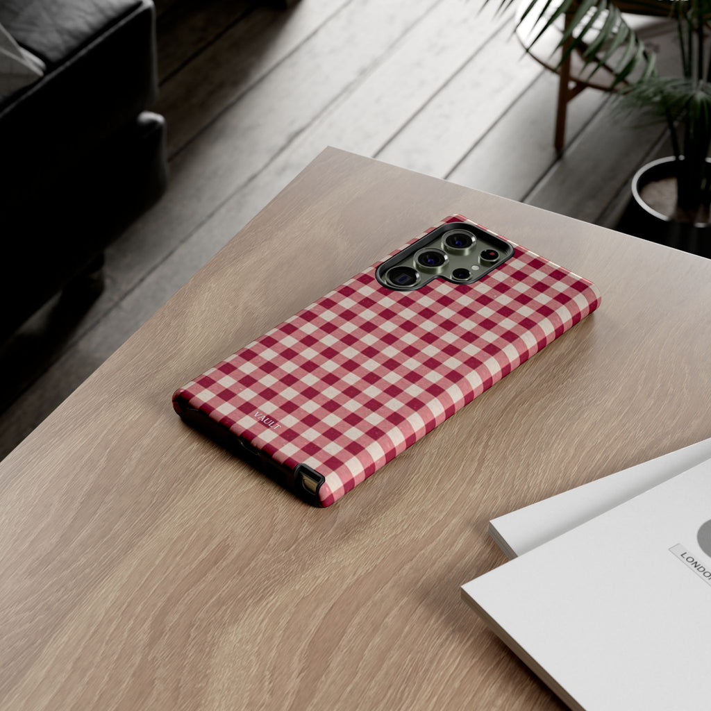 Gingham Phone Case — Red Plaid Tough Case