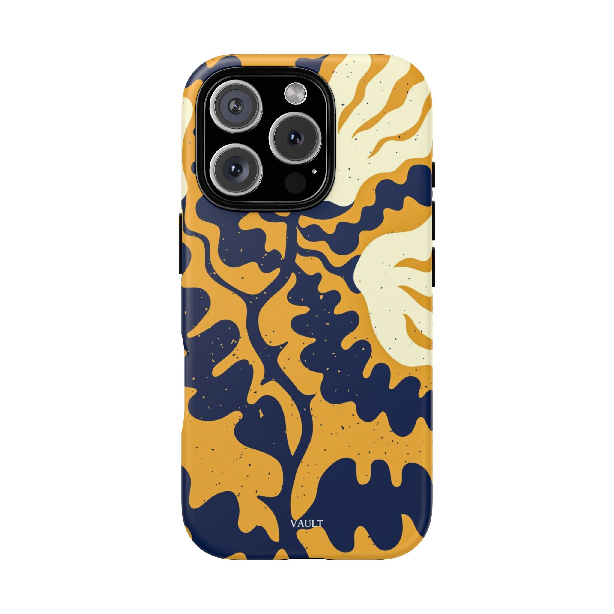Bold Abstract Floral Phone Case (Navy & Mustard)