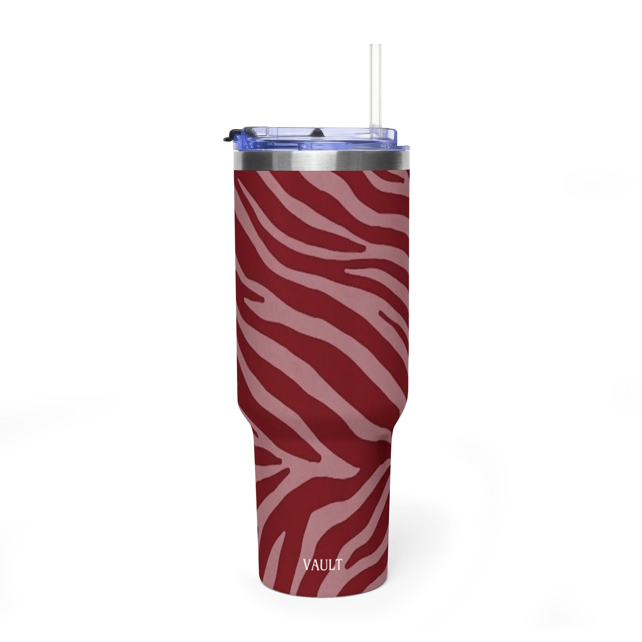 40oz Red Zebra Print Tumbler - Vacuum Insulated Travel Cup
