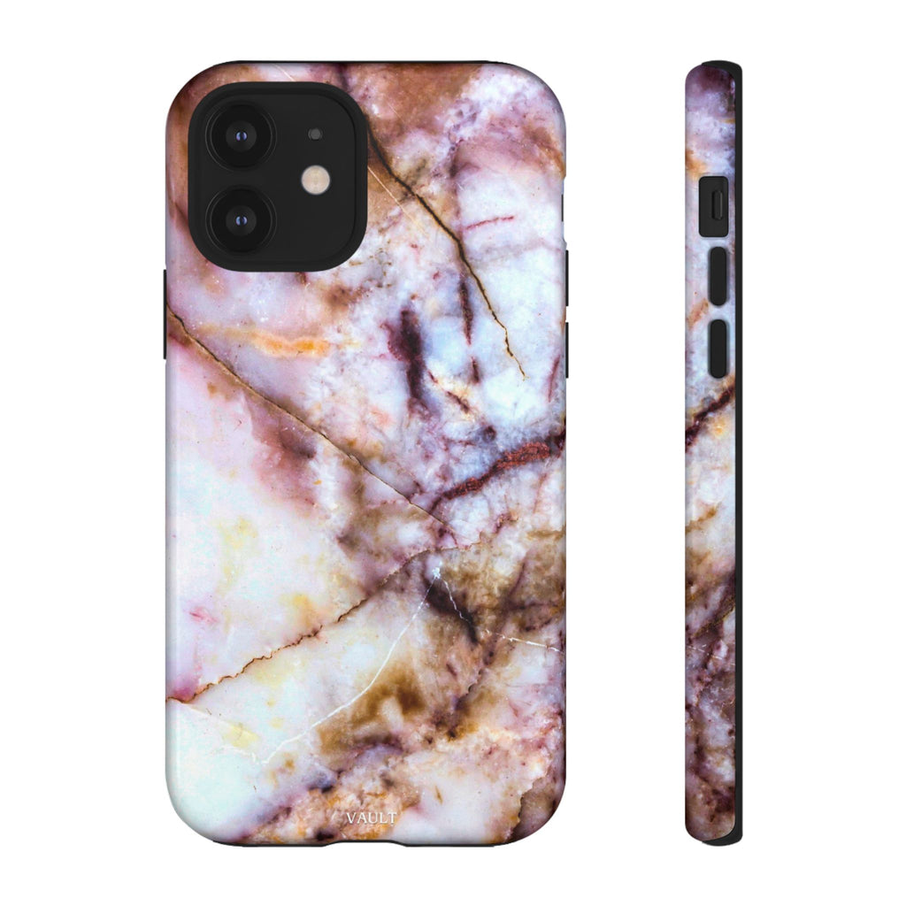 Marble Vein Tough Phone Case — Pink Quartz Protective Cover