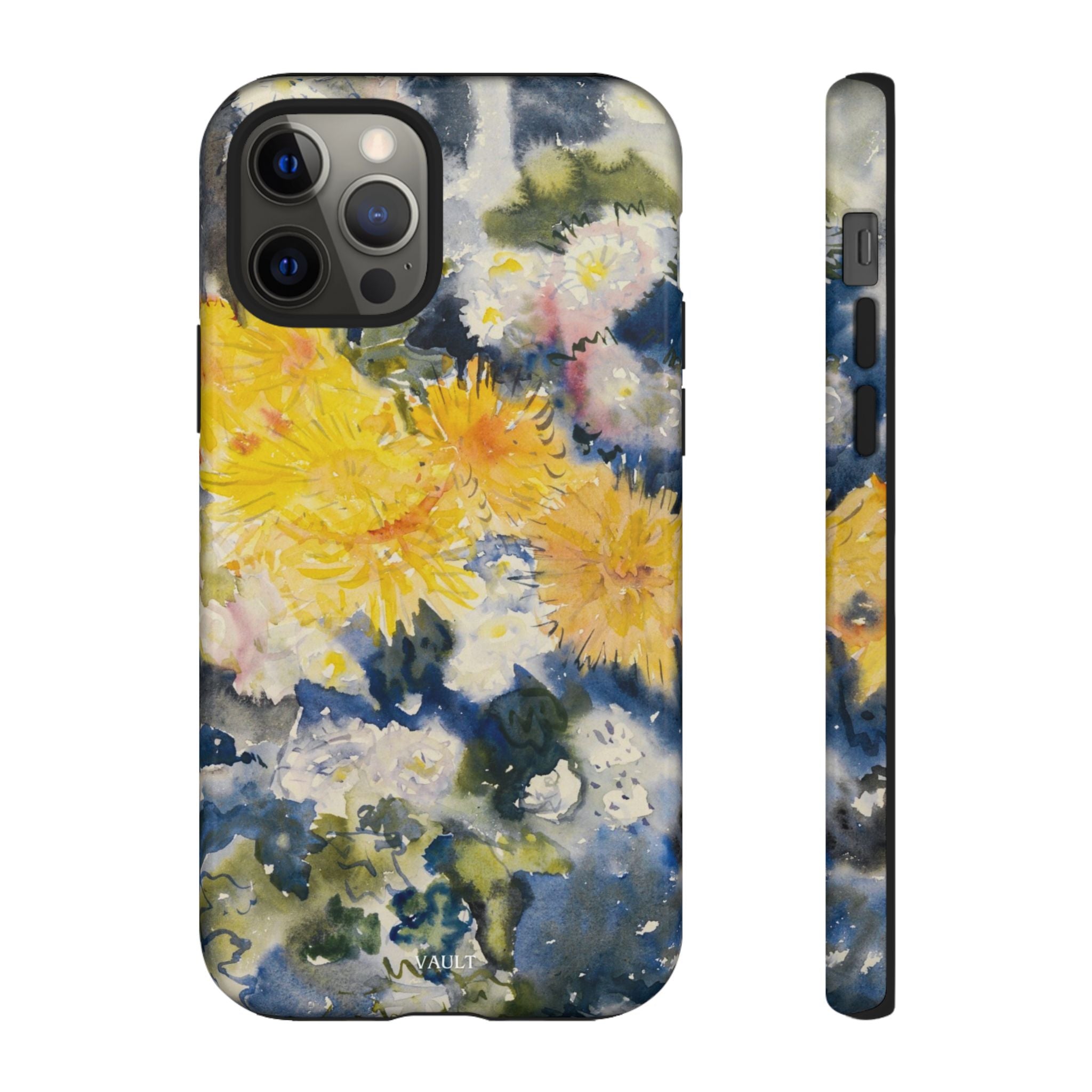 Floral Watercolor Phone Case – Yellow Chrysanthemums Design