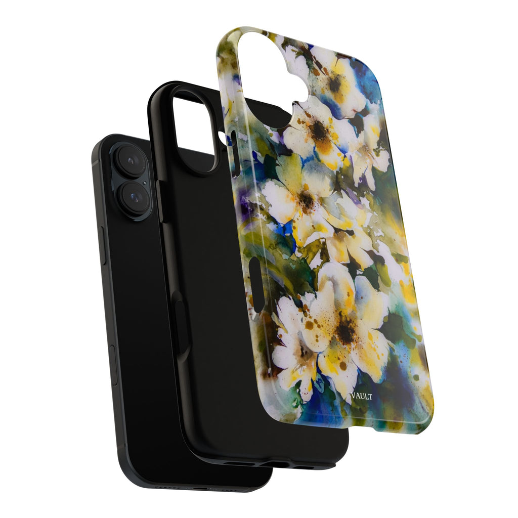 Floral Watercolor Tough Case – Yellow White Blossom Phone Cover