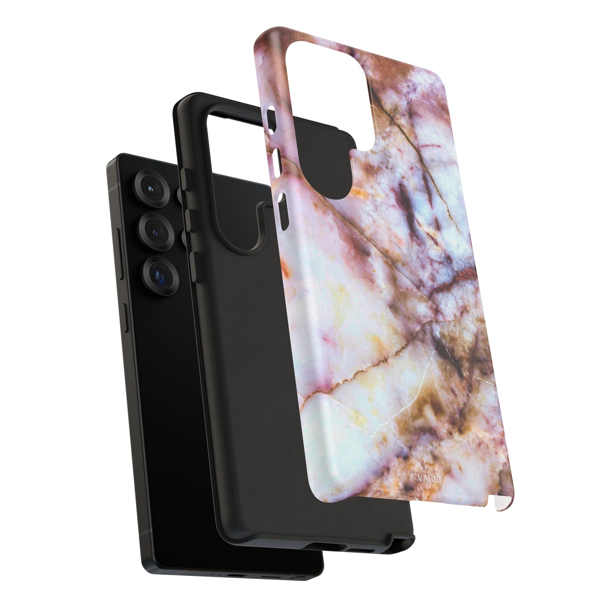 Marble Vein Tough Phone Case — Pink Quartz Protective Cover