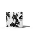 Black Botanical Clear MacBook Case – Minimal Floral Laptop Cover