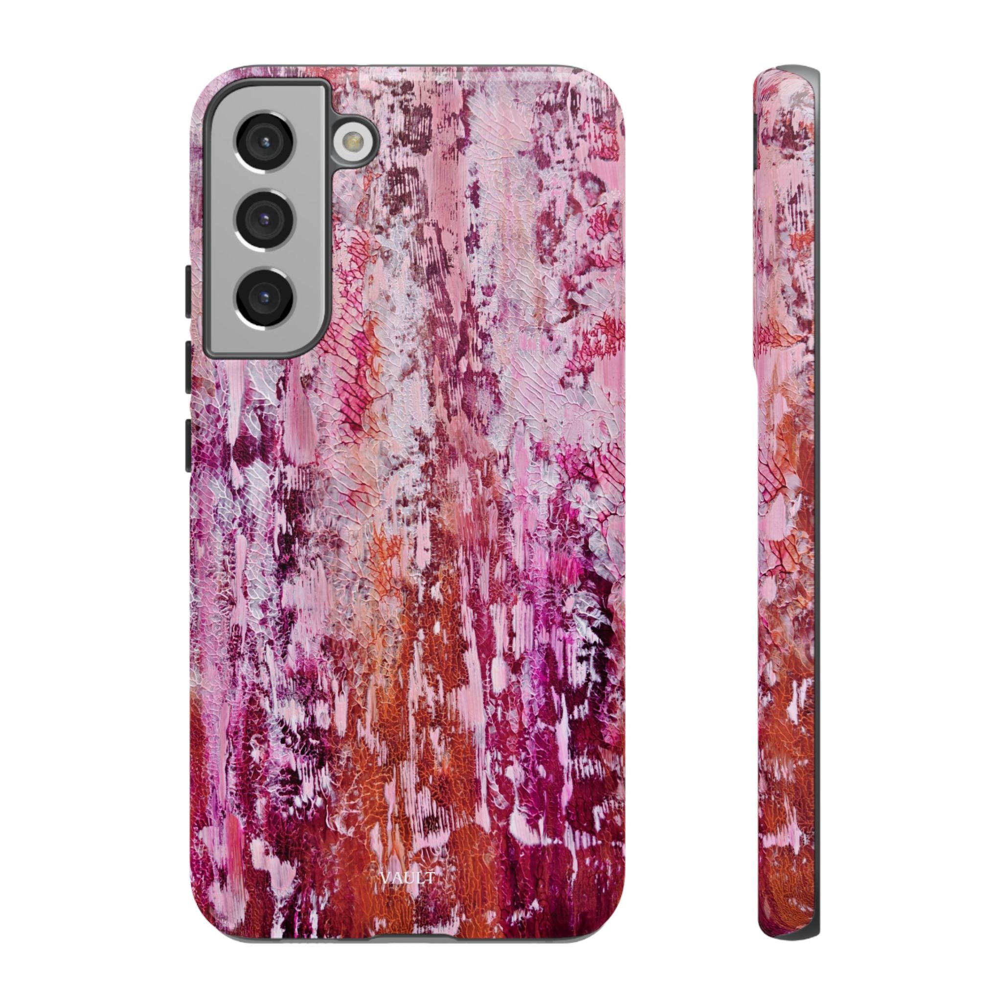 Pink Abstract Art Tough Phone Case — Protective Artistic Phone Cover