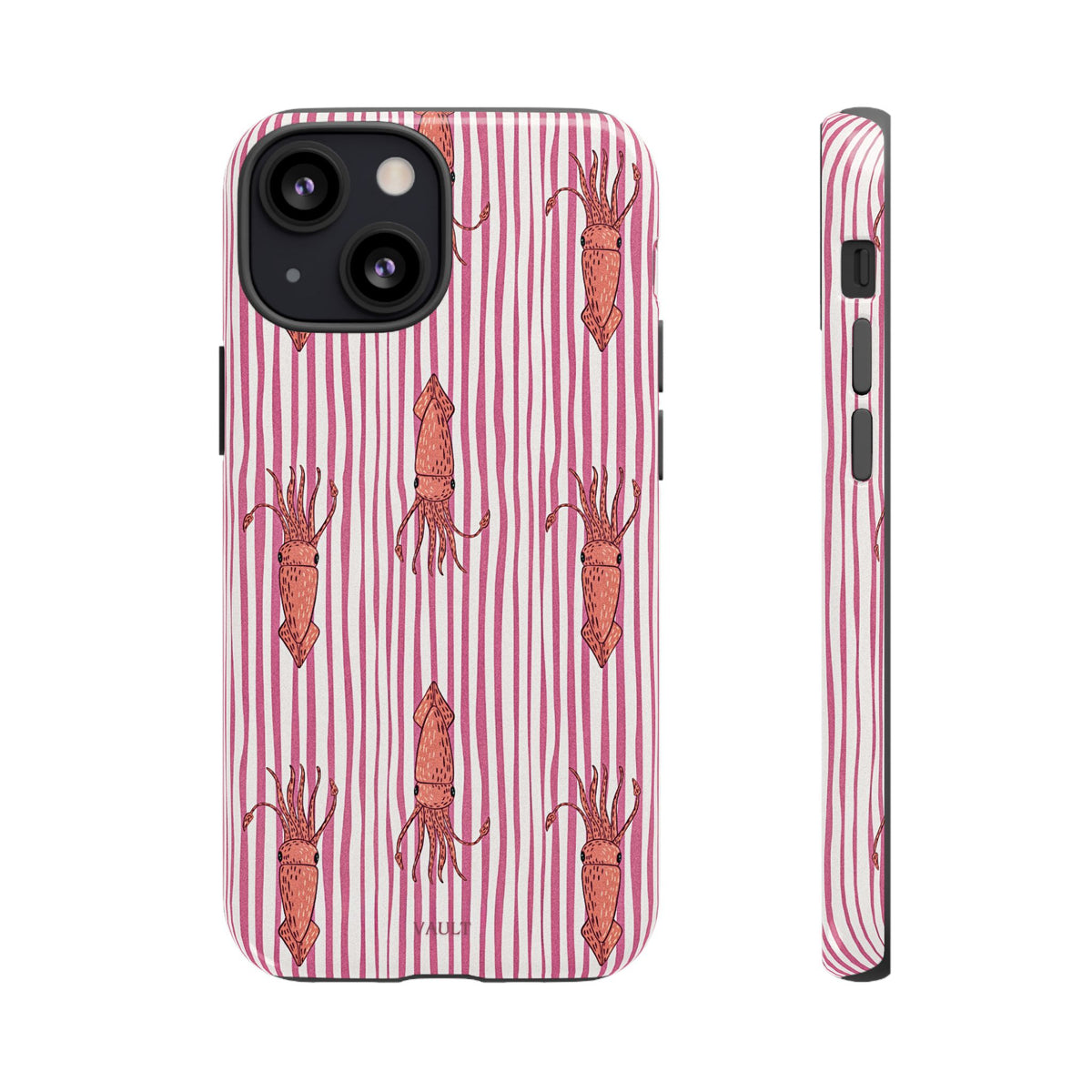 Squid Stripe Phone Case — Pink Nautical Sea Creature Pattern