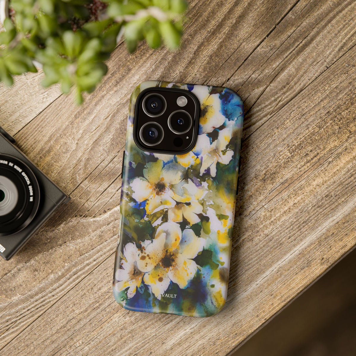 Floral Watercolor Tough Case – Yellow White Blossom Phone Cover