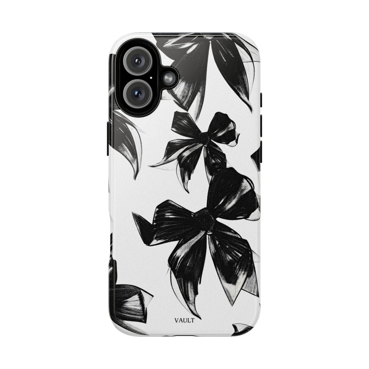 Floral Brushstroke Phone Case — Black & White Botanical Tough Case