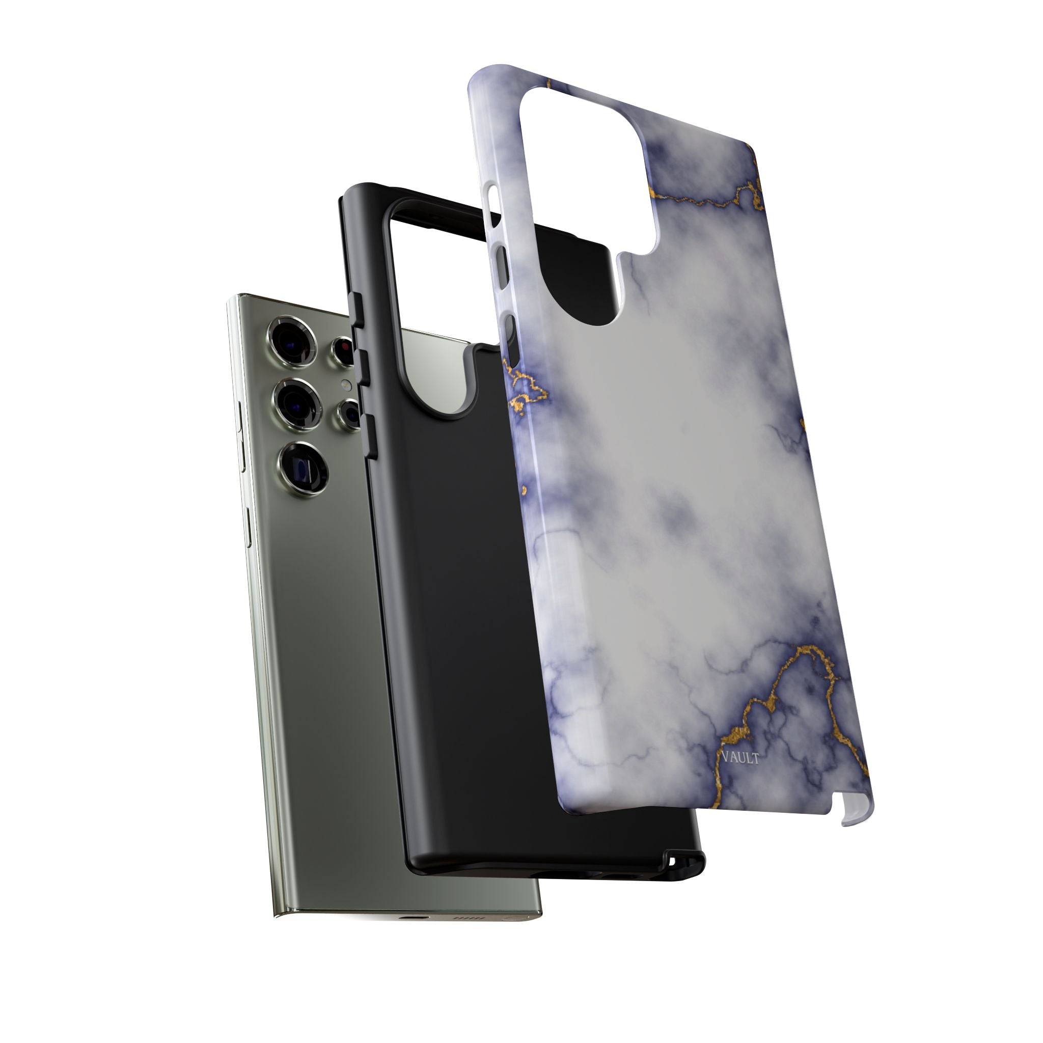 Purple Marble Tough Phone Case with Gold Veins