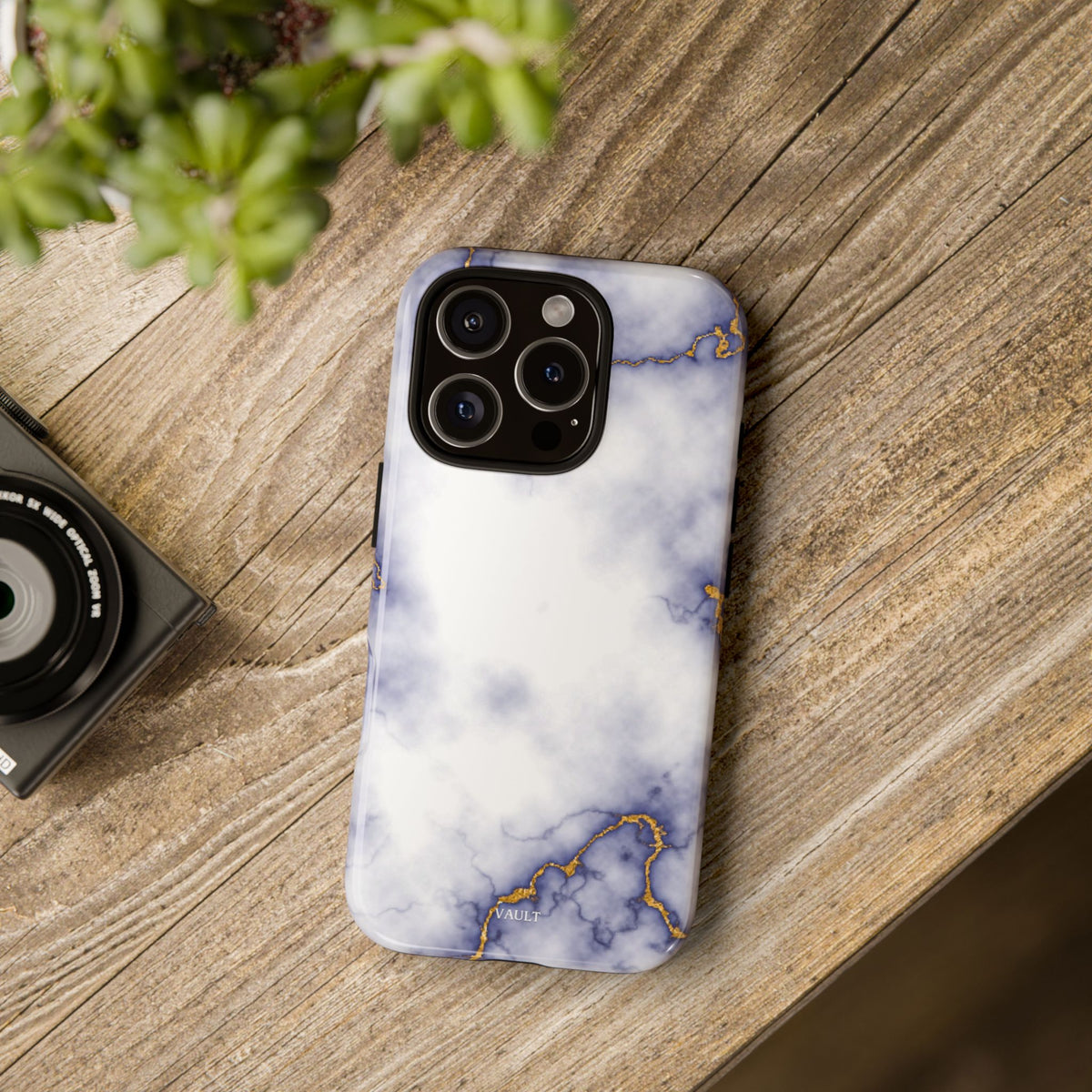 Purple Marble Tough Phone Case with Gold Veins