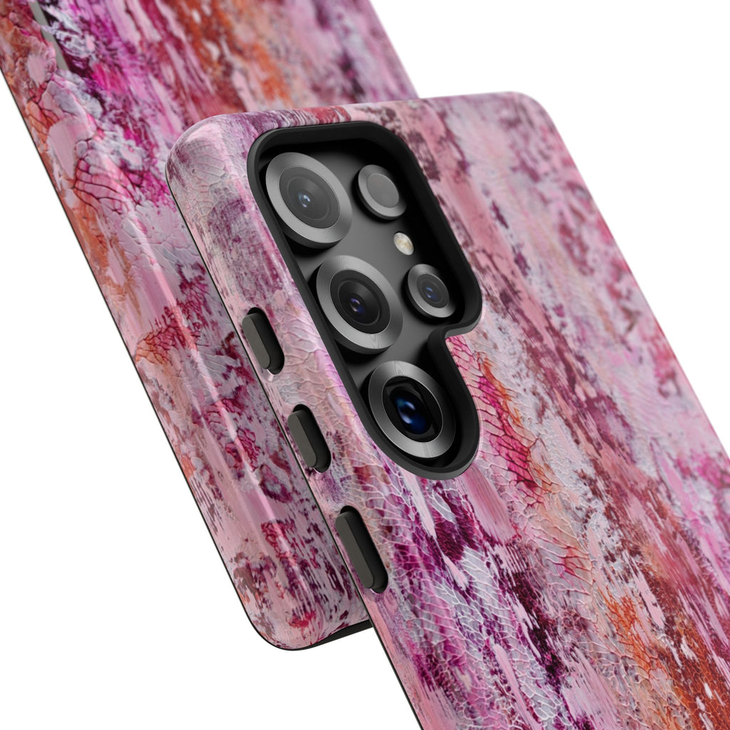 Pink Abstract Art Tough Phone Case — Protective Artistic Phone Cover