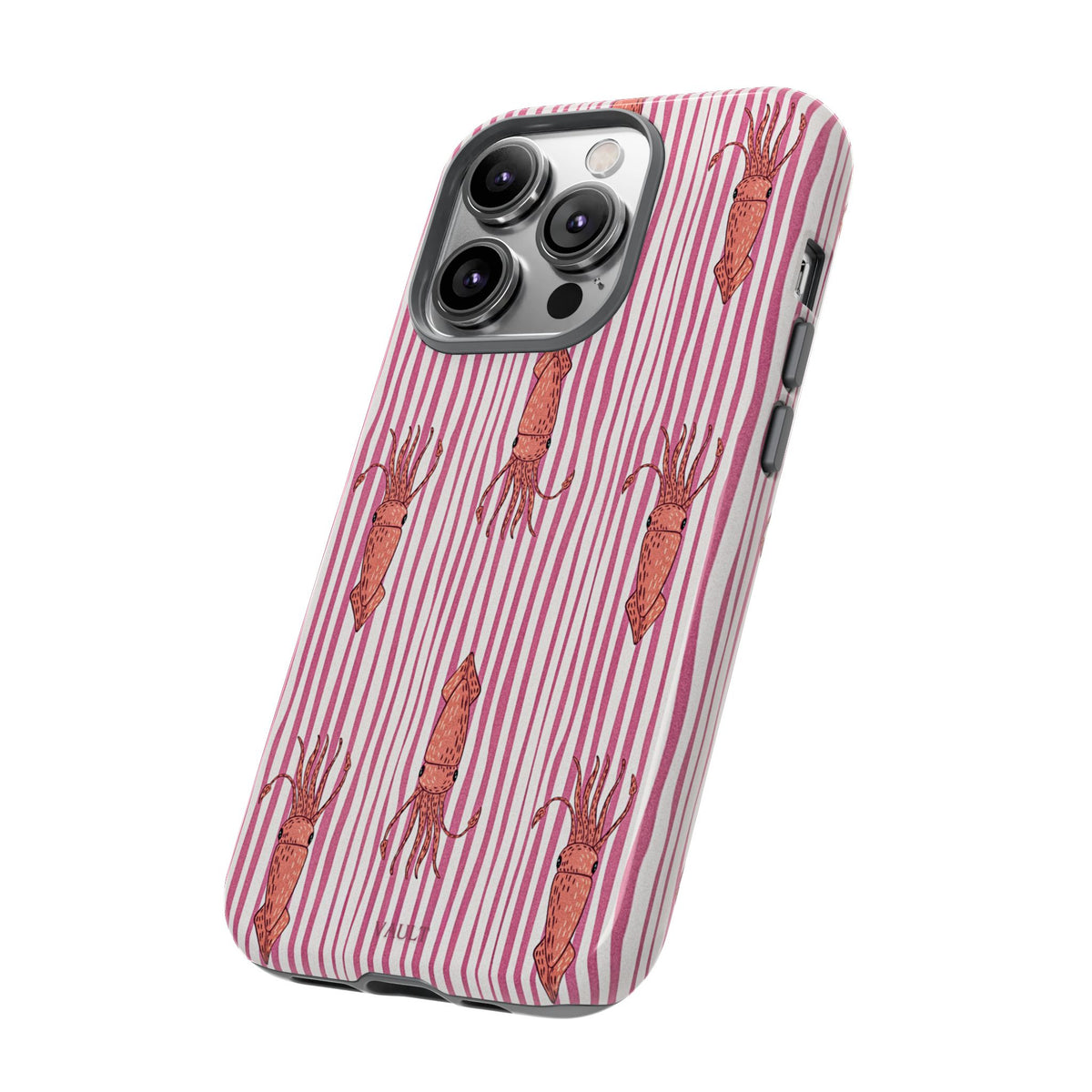 Squid Stripe Phone Case — Pink Nautical Sea Creature Pattern