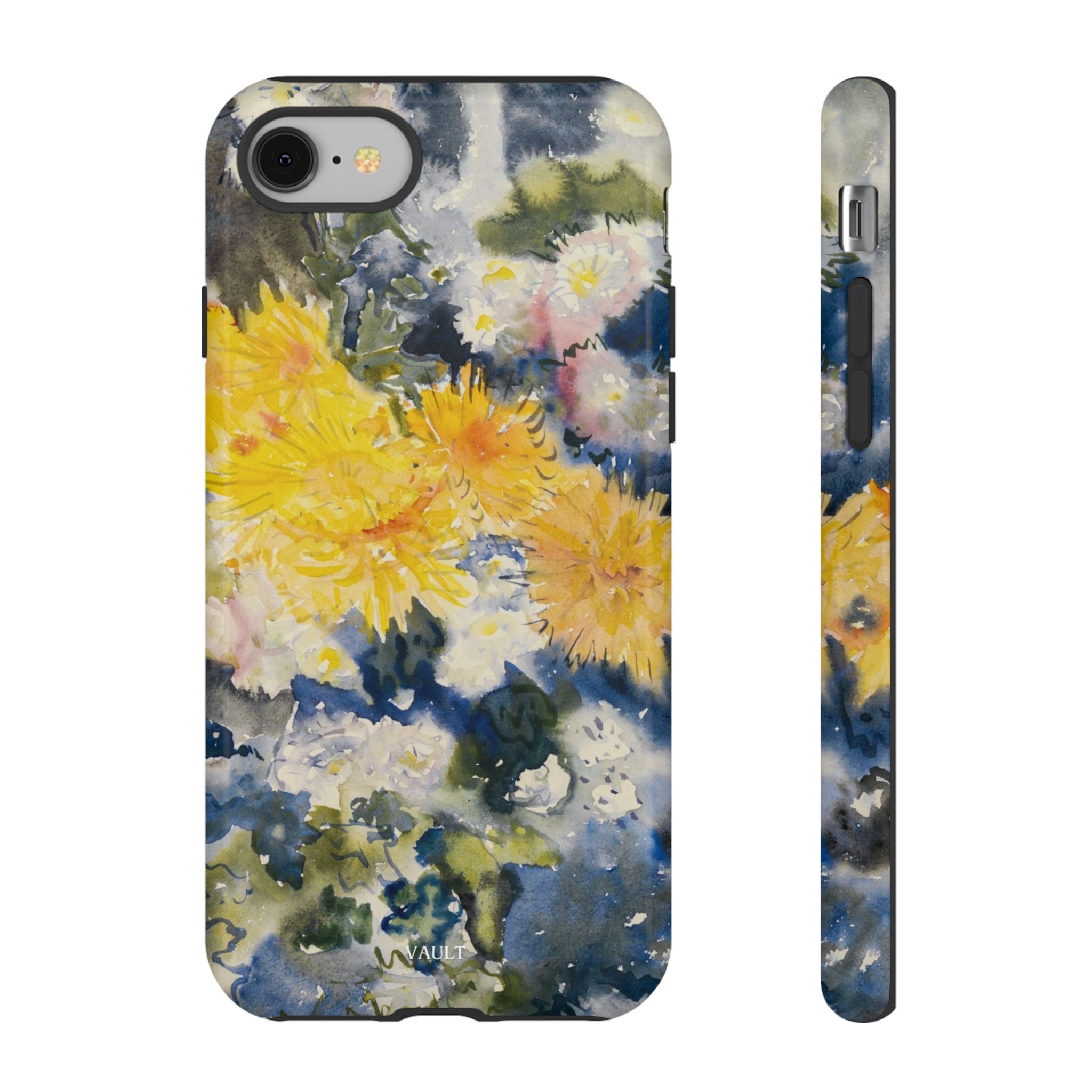 Floral Watercolor Phone Case – Yellow Chrysanthemums Design