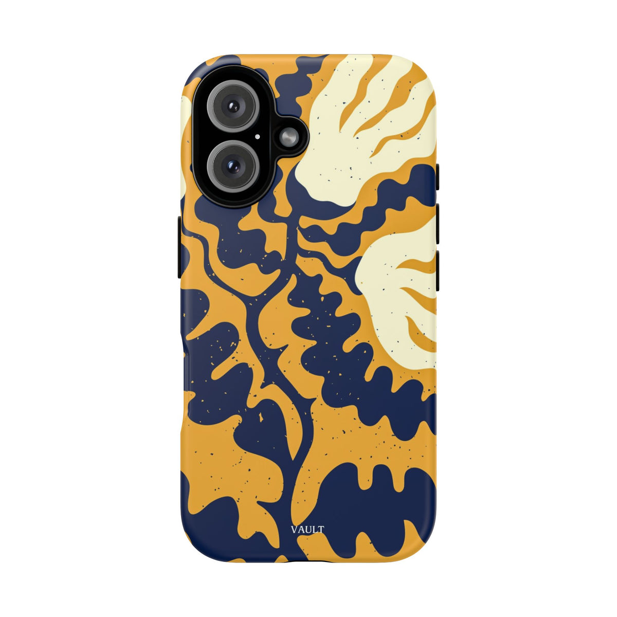 Bold Abstract Floral Phone Case (Navy & Mustard)