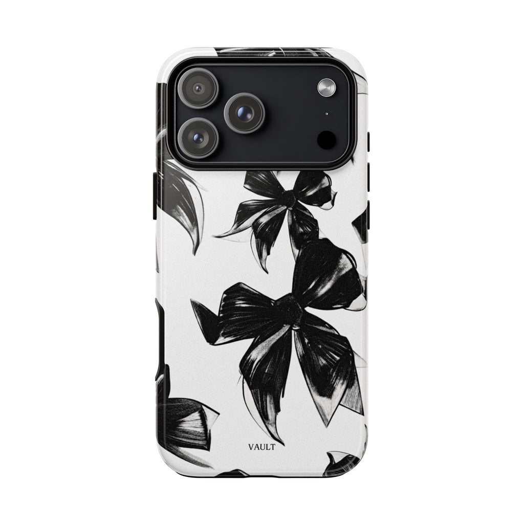 Floral Brushstroke Phone Case — Black & White Botanical Tough Case