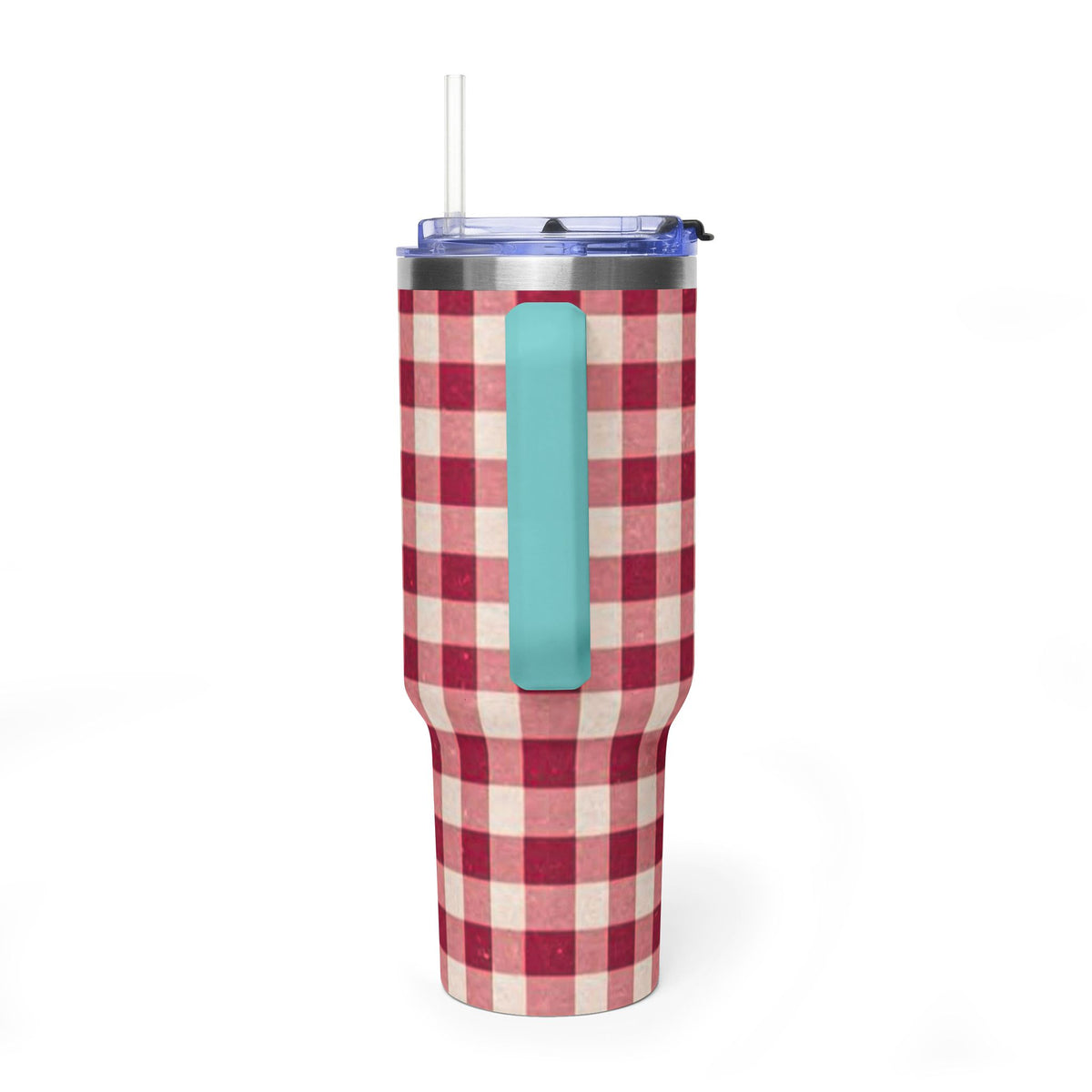 40oz Vacuum Tumbler — Red Buffalo Plaid Insulated Travel Mug
