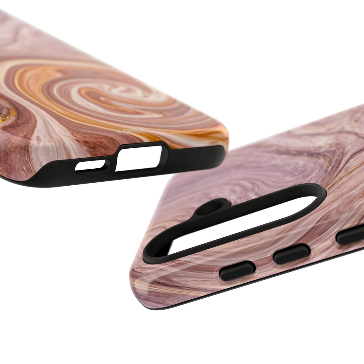 Marble Swirl Phone Case — Pink & Gold Abstract Tough Case
