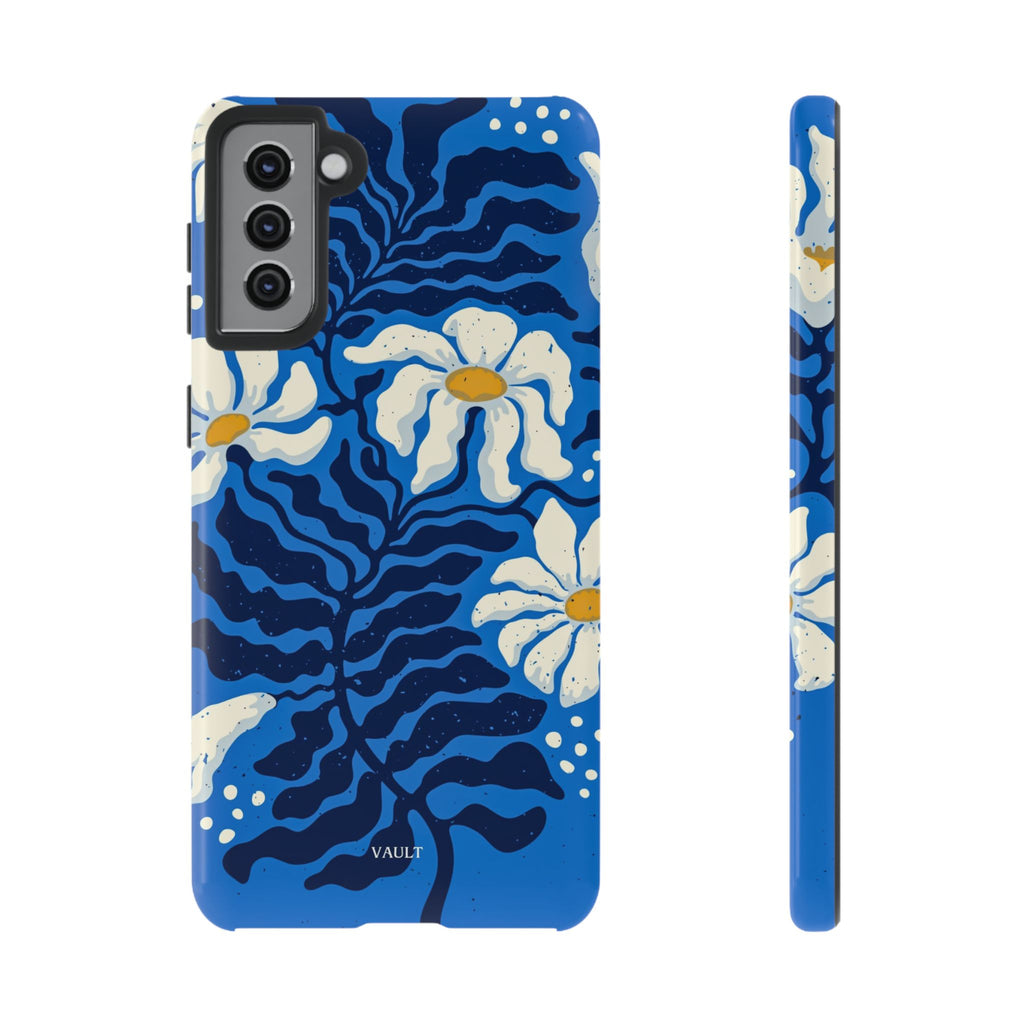 Blue Daisy Tough Phone Case — Floral Protective Phone Cover