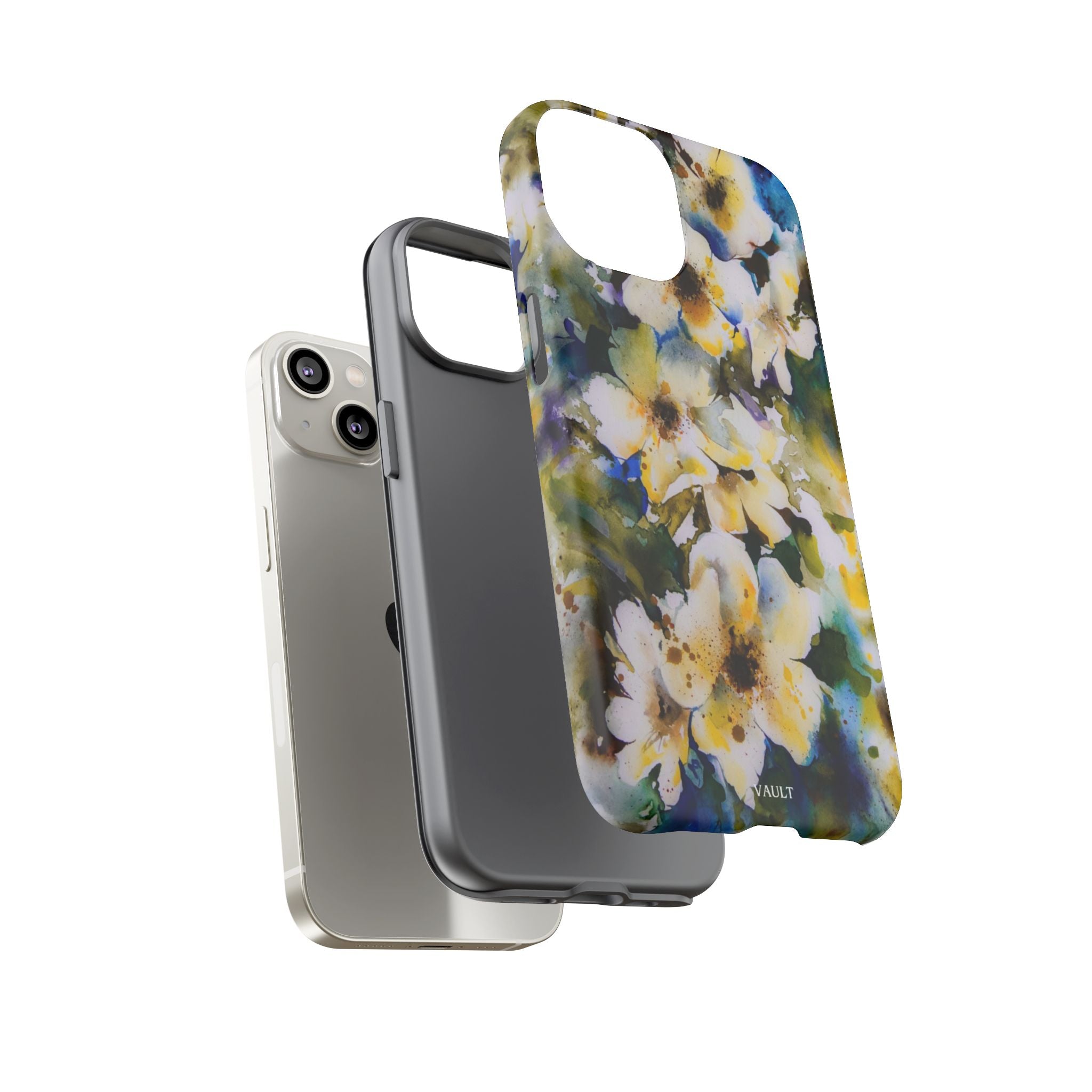 Floral Watercolor Tough Case – Yellow White Blossom Phone Cover