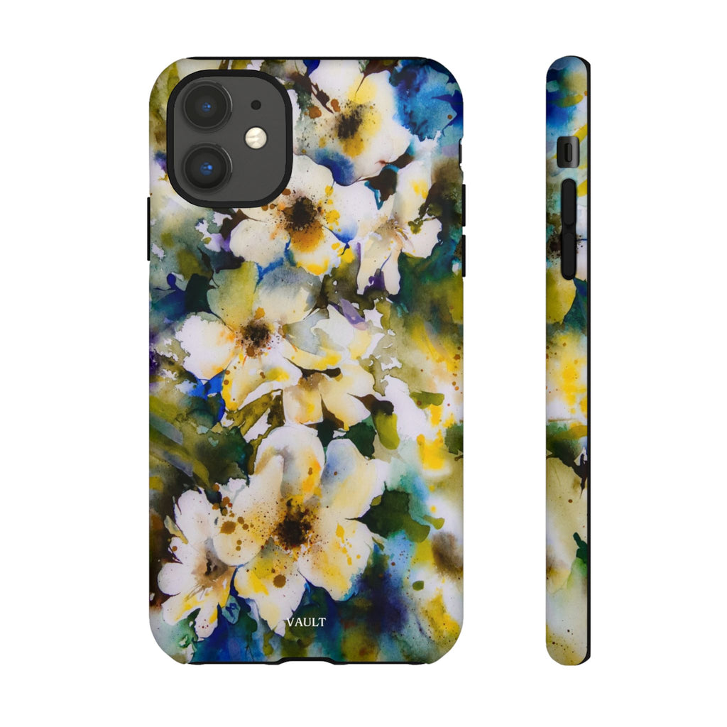 Floral Watercolor Tough Case – Yellow White Blossom Phone Cover