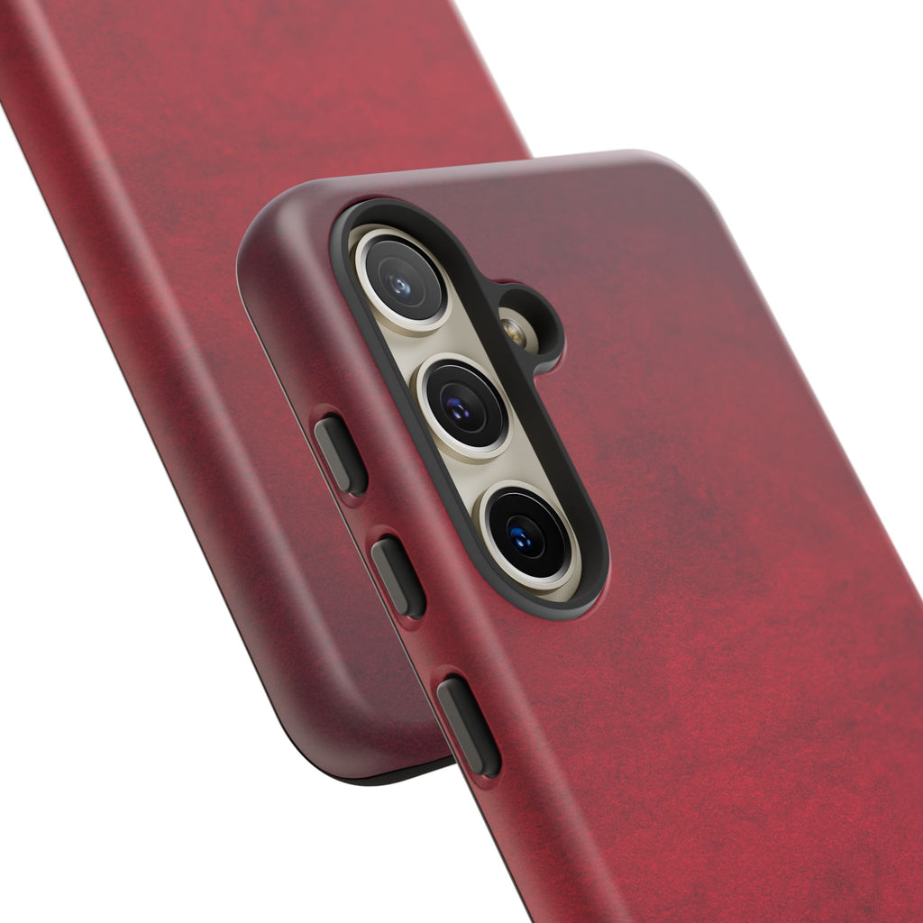 Red Leather Texture Phone Case Impact-Resistant Case