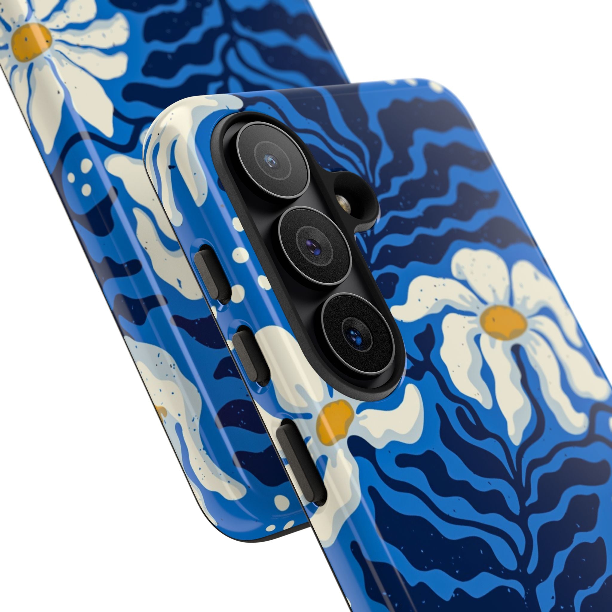 Blue Daisy Tough Phone Case — Floral Protective Phone Cover