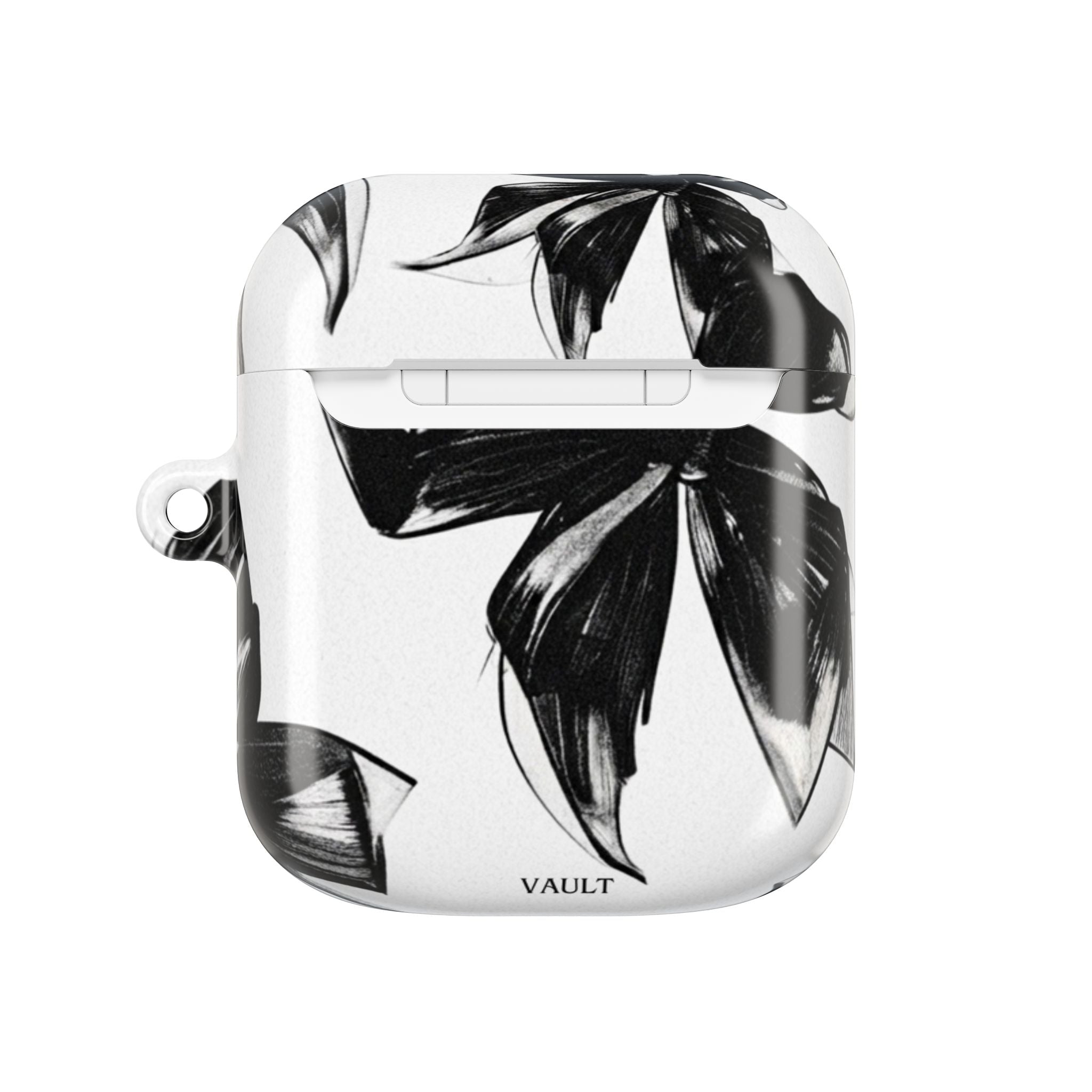 Floral Noir AirPod Case — Black & White Botanical Protective Cover