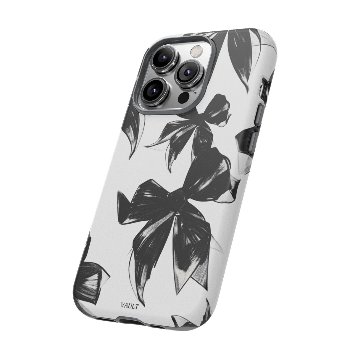 Floral Brushstroke Phone Case — Black & White Botanical Tough Case