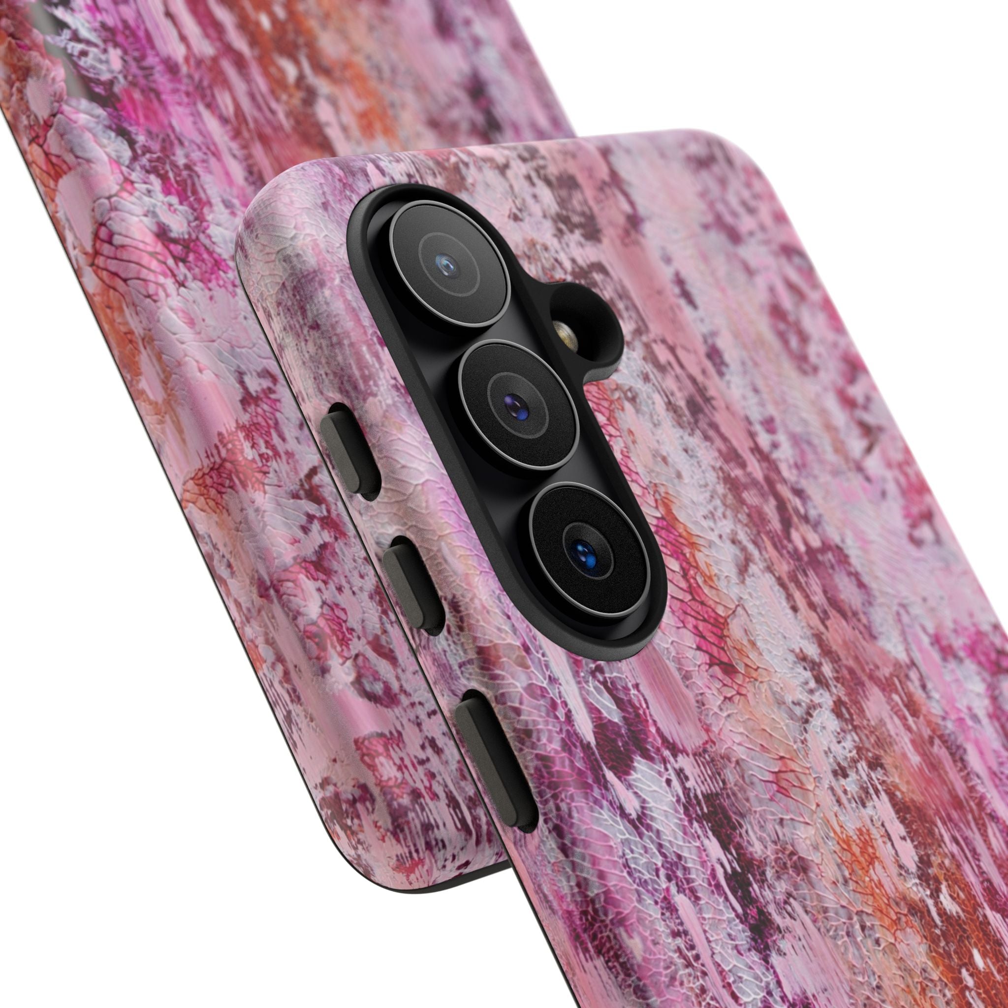 Pink Abstract Art Tough Phone Case — Protective Artistic Phone Cover