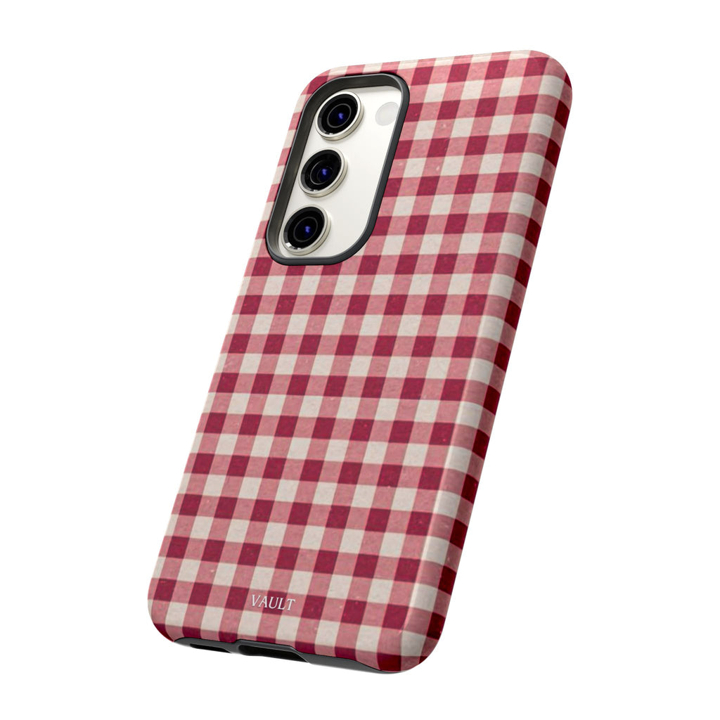 Gingham Phone Case — Red Plaid Tough Case